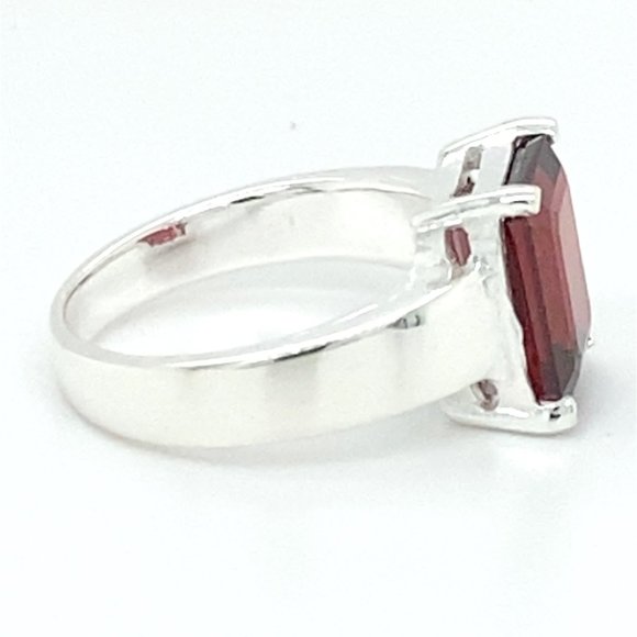 Pyrope 3.50ct Platinum Solid Silver Ring - Picture 4 of 7